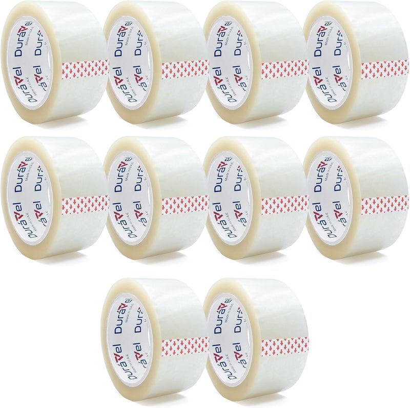 Duravel Clear Packing Tape, 2 inches x 50 yards - Heavy Duty Packaging Tape (10 Rolls) - Image 1